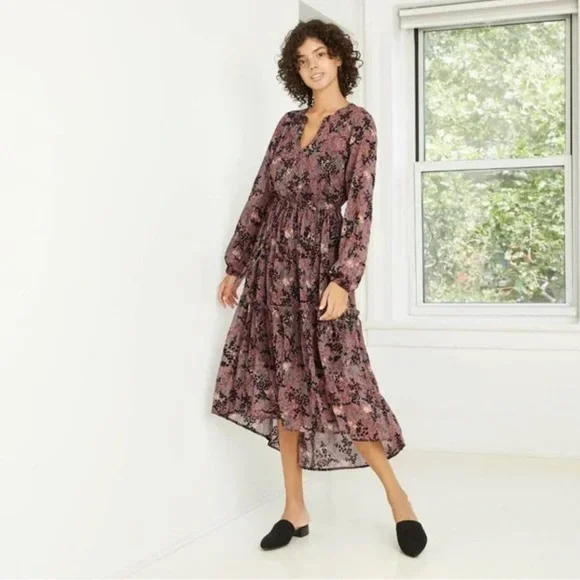 long black dress with collar I.H.F Black COLUMN EVENING GOWN WITH TRAPEZE NECKLINE AND LONG SLIT SLEEVES